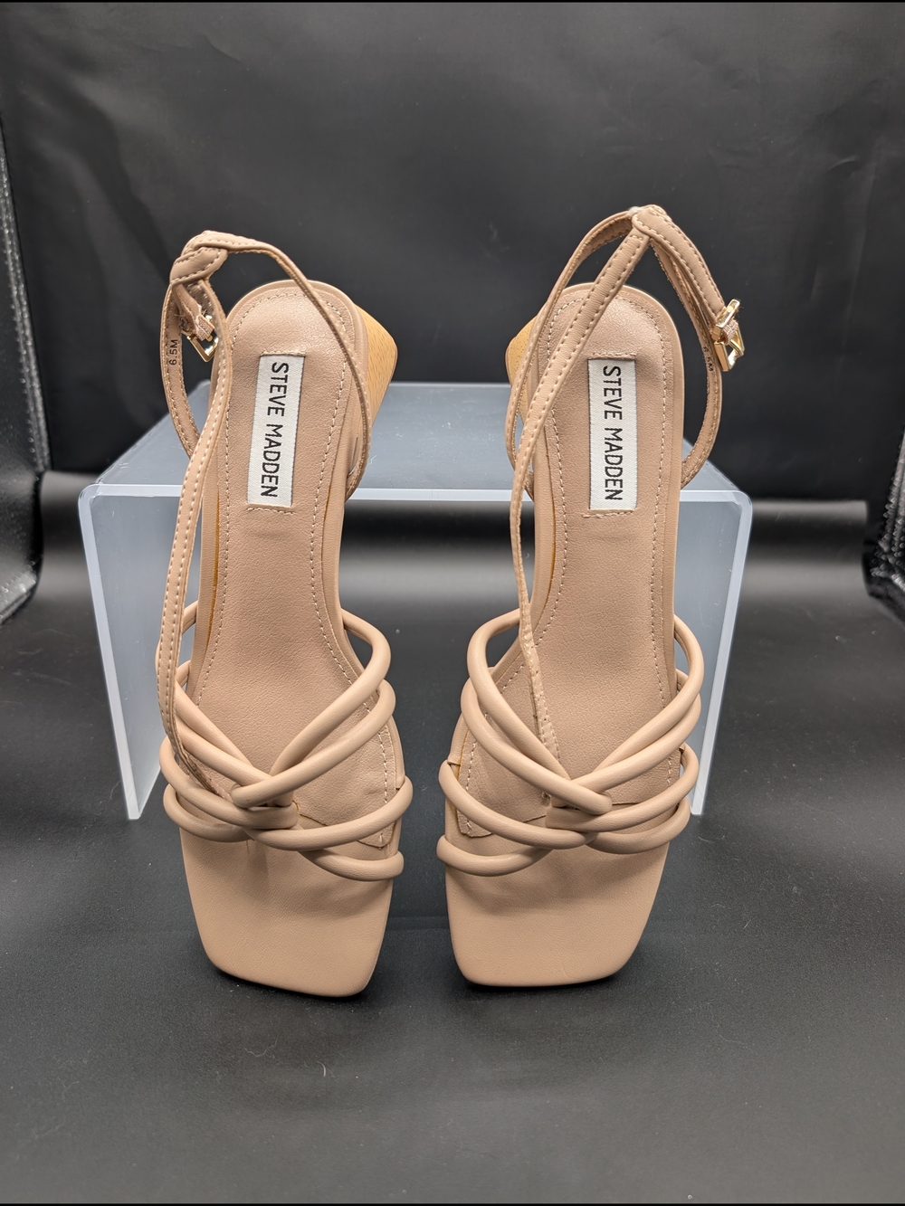 Steve Madden Women's Nude Strappy Block Heel Sandals